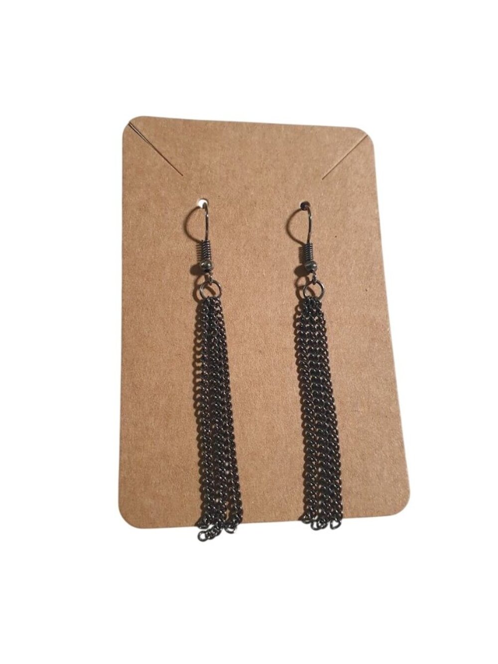 Black Chain Tassel Drop Earrings Lightweight Dangling Jewelry Gift Women Gift